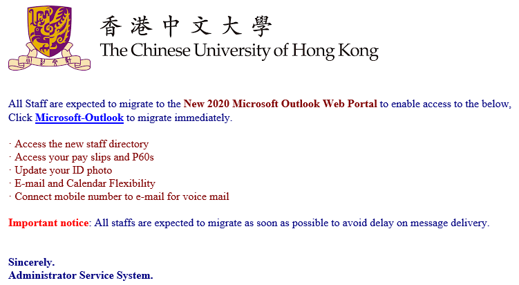 E Mail Fraud Phishing Alert Outlook Support Information