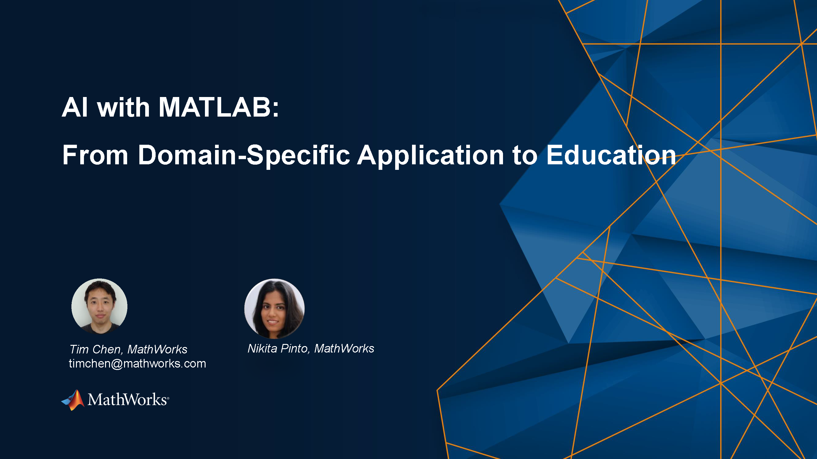 AI with MATLAB: From Domain-Specific Application to Education